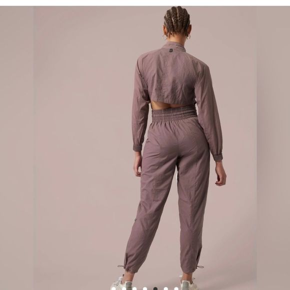 NWT Athleta Alicia Keys Utility Jumpsuit Size 0 Smokes Almond Brown - Picture 2 of 5
